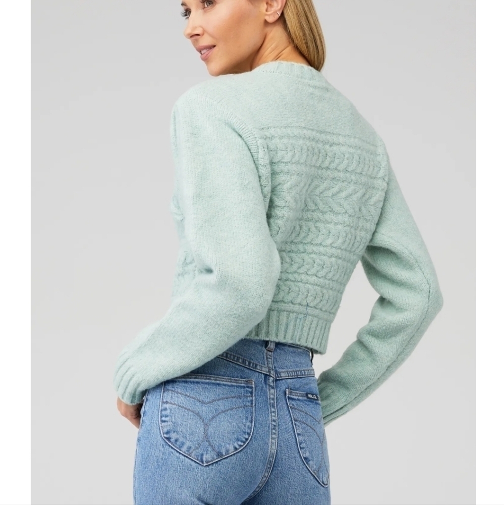 NWT For Love and Lemons Dominique Sweater in Green size small